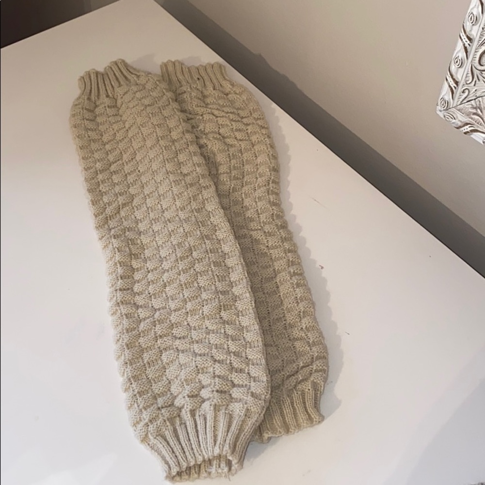 Cream leg warmers/boot socks